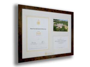 Tri-Aperture Mount - Gold Award Certificate Aperture and Two 7"x 5" Apertures including a photograph (S)