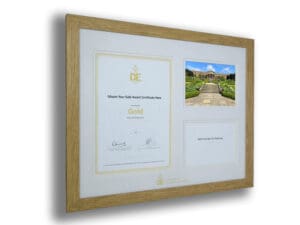 Tri-Aperture Mount - Gold Award Certificate Aperture and Two 7"x 5" Apertures including a photograph (NI)